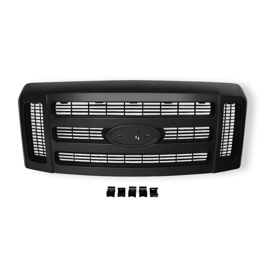 For 2008-10 Ford F250 F350 F450 F550 Super Duty XLT Matte Black Grille Assembly Foto 2 de 4