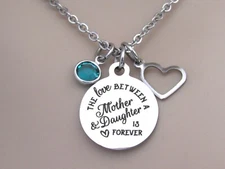 The Love Between a Mother & Daughter Is Forever Necklace, Jewelry Gift Daughter