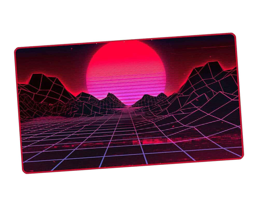 Игровой коврик Retrowave с прошитым краем премиум-класса: Горный