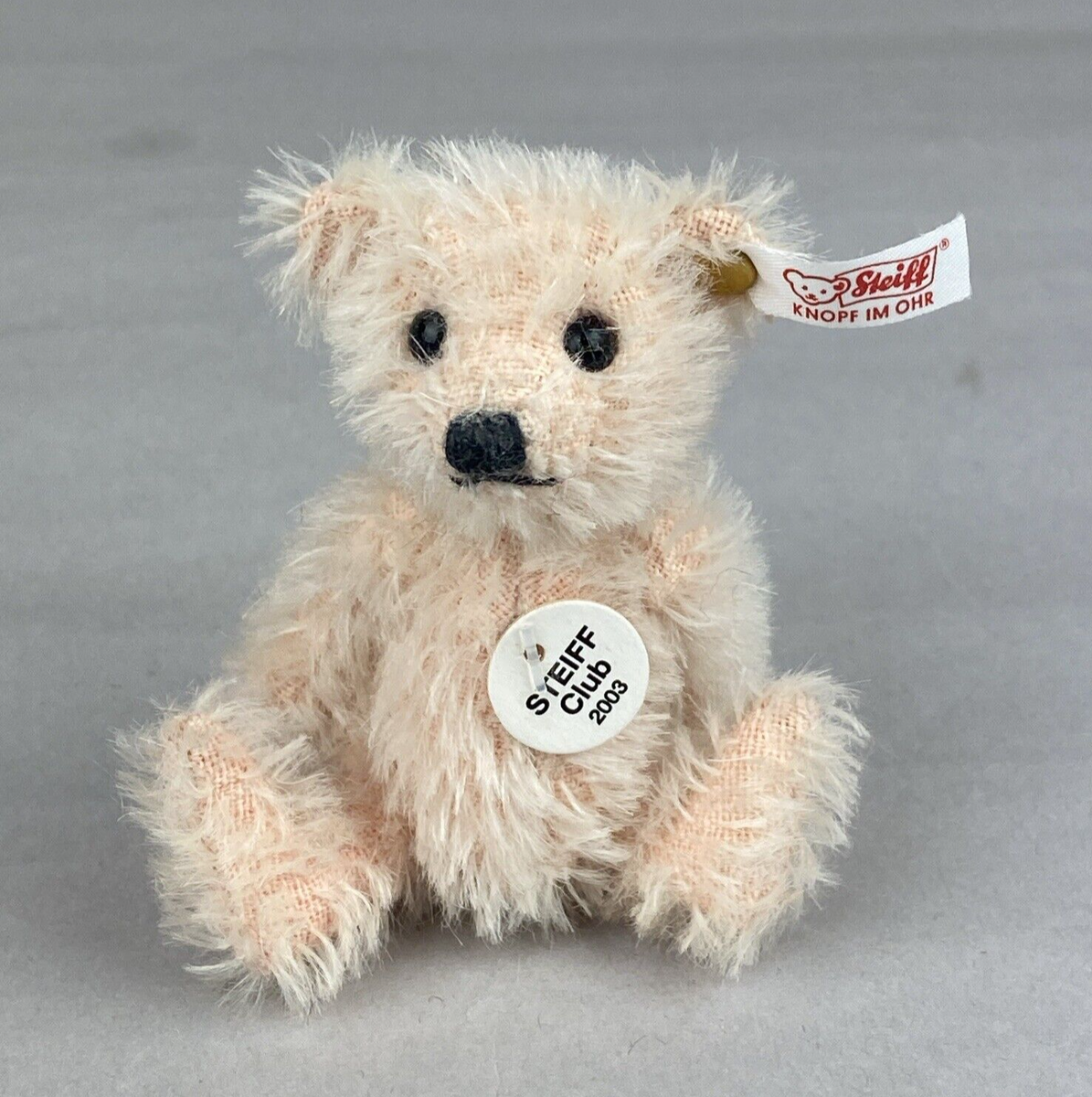 Steiff Club Teddy Bear 2003 - Pale Pink Mohair - 7cm - EAN:420375