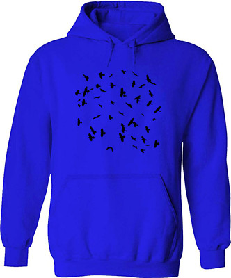 Beautiful flying back birds silhouette Hoodie Sweater Raven Loves Crows Graphic