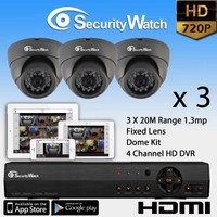 Cctv Security Surveillance System Kit 3 X 20m Grey Ir Fixed Lens 2000tvl Hdmi Cctv Security Surveillance System Kit 3 X 20m Grey Ir Fixed Lens 2000tvl Hdmi