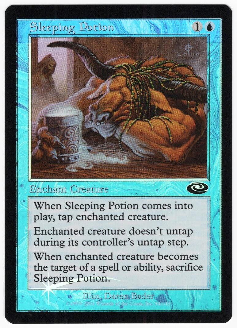 Sleeping Potion 2001 Planeshift SHIFTED FOIL MISPRINT Blue Enchantment MTG NM A2