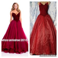 Designer Inspired Burgundy Formal Evening Gown prom NWOT Sz 0 NWOT