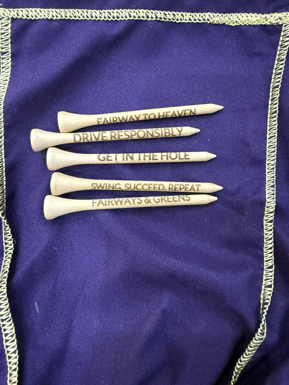 50 Engraved Golf Saying Tees Great Golf Gift 3 1/4” Natural Wood Golf Pride