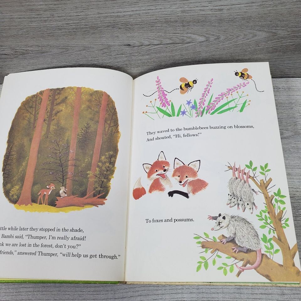 1972 Bambi Gets Lost Disney Children's Old Vintage Book Fair Condition