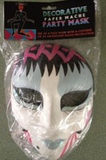 Adult Face Mask Paper Mache Art Deco Style Halloween or Mardi Gras