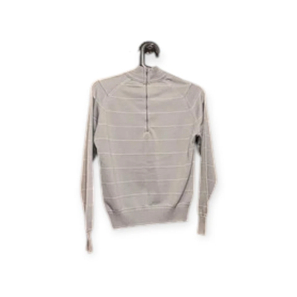 Givenchy Sport Vintage Size 34 Mock Neck Sweater Grey Gray Stripe ILGWU Union - Image 2 of 4