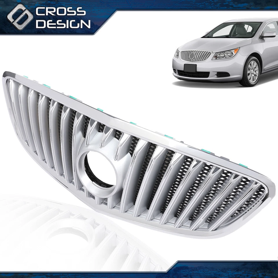 Parrilla de parachoques superior delantera plateada apta para Buick Lacrosse 2010-2013 Foto 2 de 4