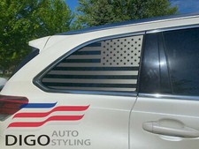 Fits 2014-2019 Toyota Highlander Rear Window American Flag Decals Sticker Pair Fits 2014-2019 Toyota Highlander Rear Window American Flag Decals Sticker Pair