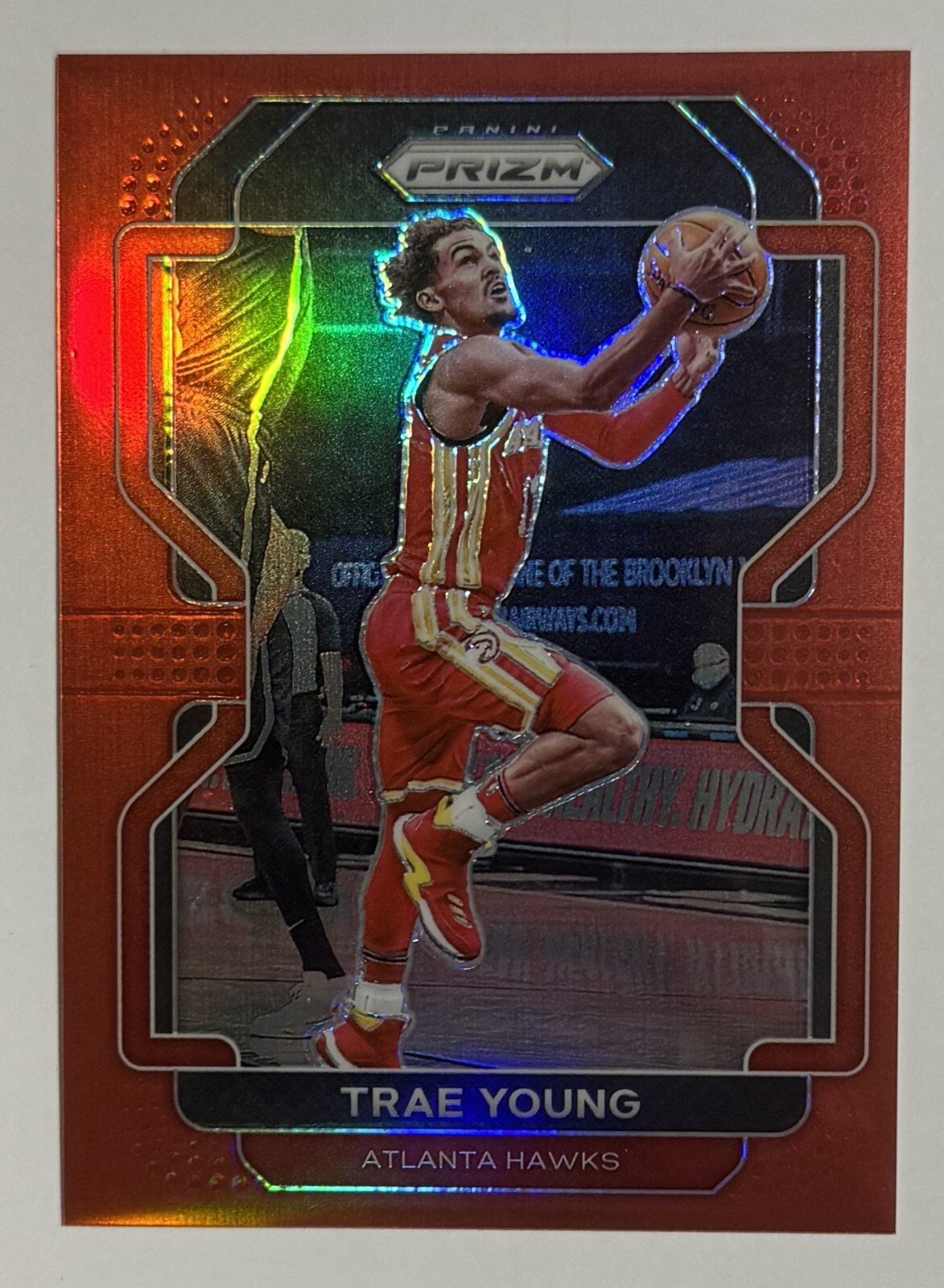 2021-22 Panini Prizm Trae Young Red Prizm Refractor #26 230/299 HAWKS