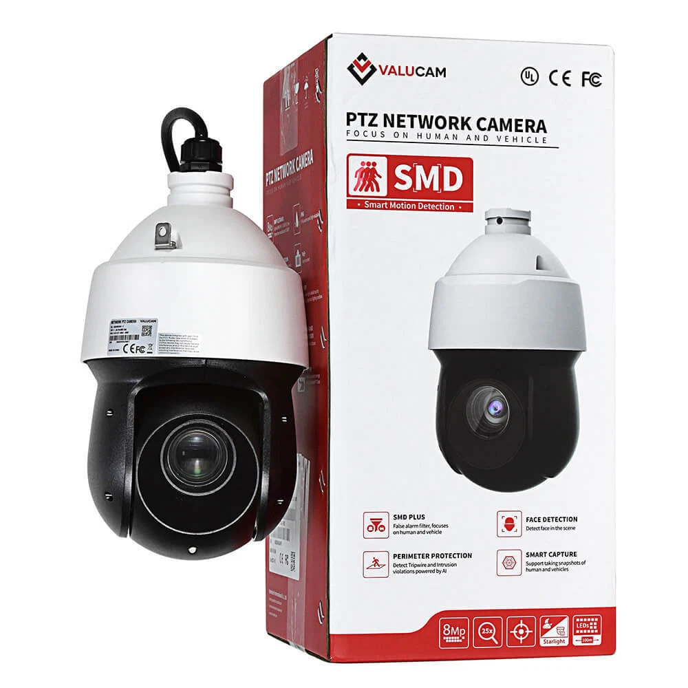 Valucam PTZ 25X ZOOM 4K 8MP Starlight IR WizSense IP Camera SMD