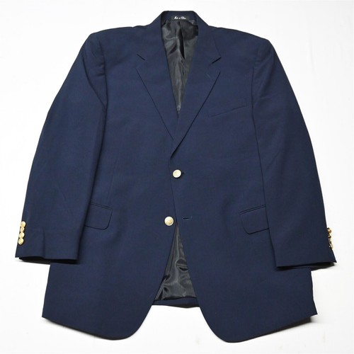 NEW Milano 44R Navy Blue Hopsack Gold Button Mens Blazer Sport Coat Jacket
