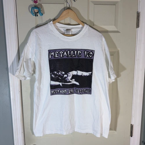 Iggy Pop and the Stooges Metallic KO Concert Tour Band S 1990s vintage concert t-shirt, vintage, single stitch, B+ condition