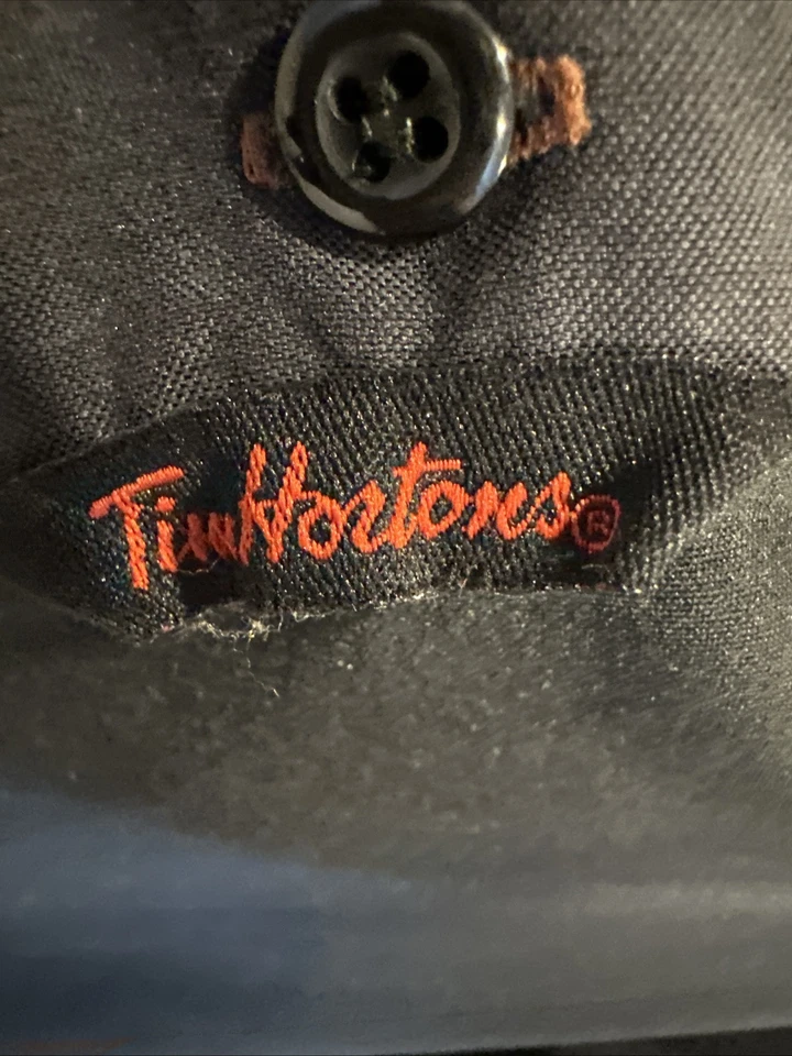Tim Hortons Uniform Polo Shirt Men M Medium Black Brown Employee Coffee Logo - Image 2 of 4