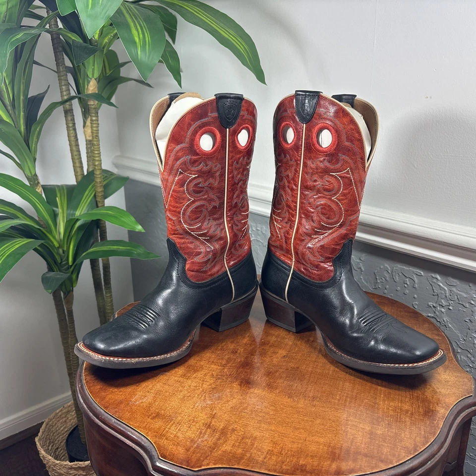 ARIAT Crossfire Womens Western Leather Square Toe Cowboy Boots 7.5 - Image 3 of 4