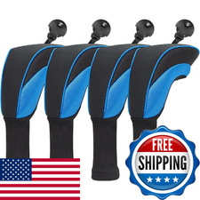 Golf Club Head Covers for Hybrid Woods 4-Piece Mesh Set Long Neck Interchangeabl