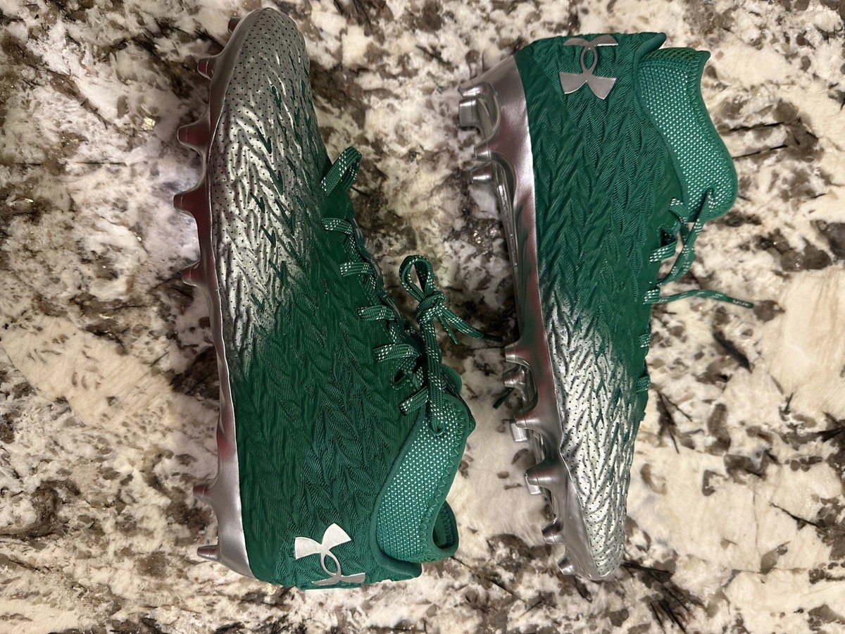 Under Armour UA Spotlight 4 MC Football Cleats Green Silver 3027977-300 Men 8.5 Under Armour Spotlight Clone 4.0 MC Green Silver Football  main image 4