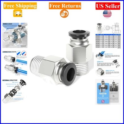 10-Pack Male Straight Push-to-Connect Fittings 5/32'' OD x 1/8'' NPT, Copper