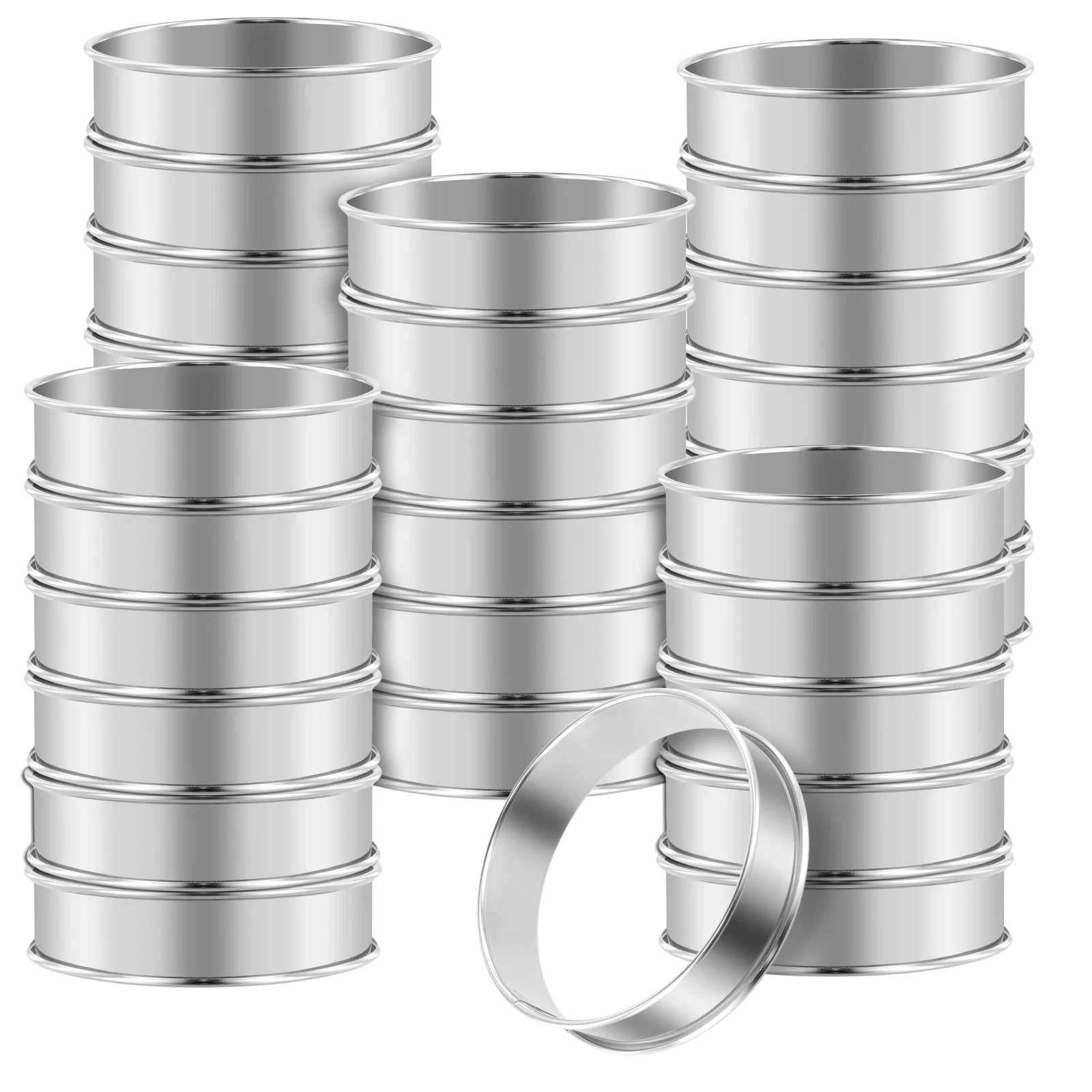 SENJEOK 30 Pack 4 Inch English Muffin Rings, Stainless Steel Crumpet Rings fo...