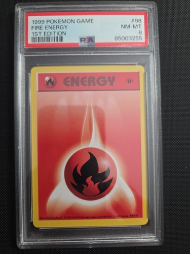 Pokémon TCG 1999 Fire Energy 1st Edition PSA 8