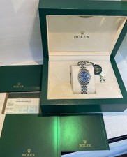 Rolex Datejust Blue Women's Watch  White Gold Bezel  - 179174