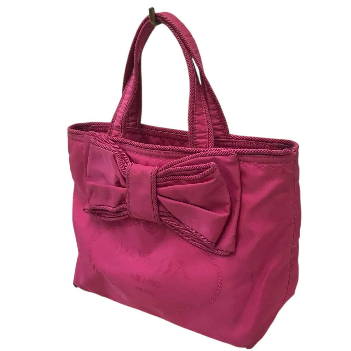 Prada Pink Nylon Ribbon Purse Vintage Authentic