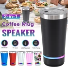 16oz Music Tumbler Bluetooth Speaker Stainless Steel Cup For Outdoor Travel Gym