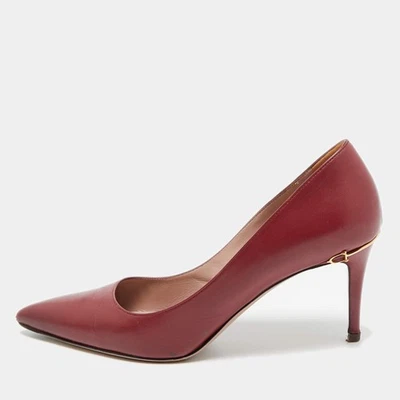 Escarpins en cuir bordeaux Gucci Elizabeth taille 39,5 - Photo 1/4