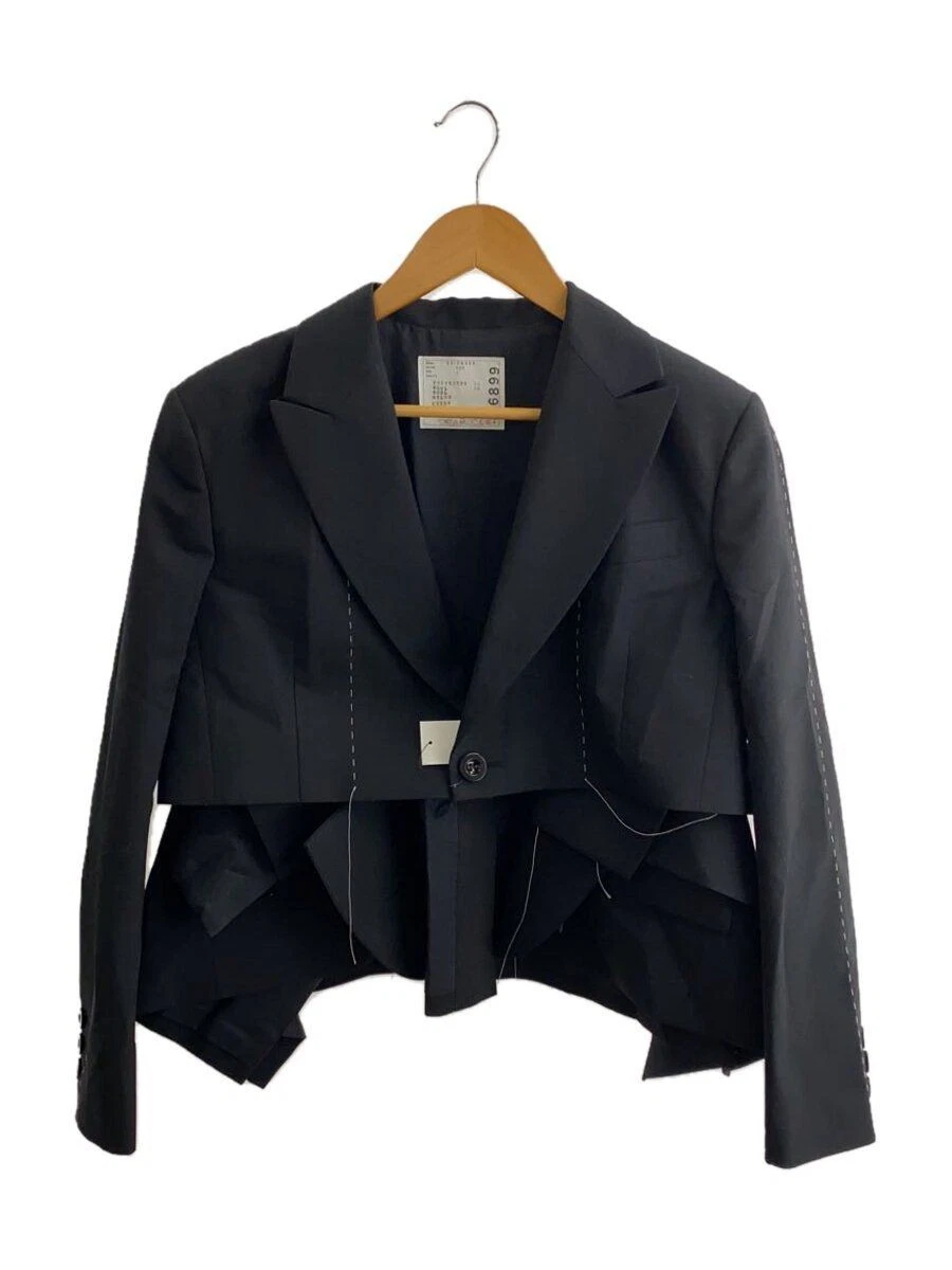 Giacca sartoriale Sacai 1 poliestere BLK tinta unita 23 06899 usata