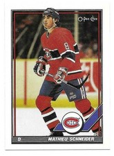 MATHIEU SCHNEIDER 1991-92 TOPPS CARD NEAR MINT CONDITION