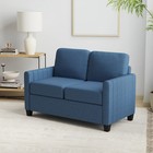Modern Boxy 2Seater Loveseat Sofa Seat Spring Cushion Back Pillow Home Office