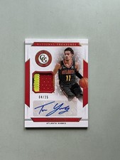 2019 National Treasures Game Gear Jersey Patch Autograph Trae Young /25 Atlanta