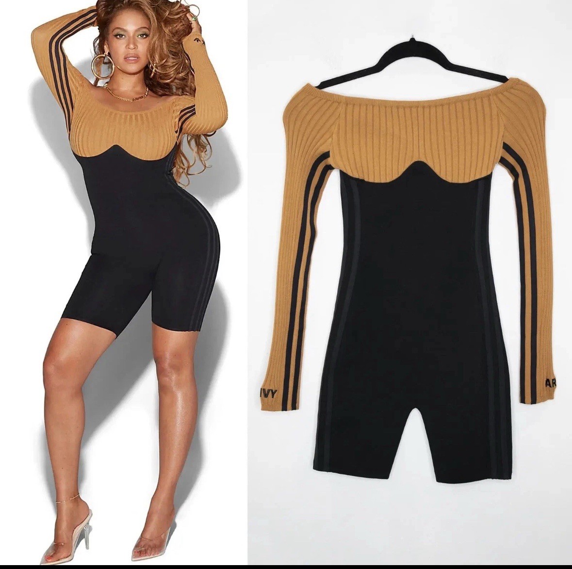 Adidas x Ivy Park by Beyonce LONG SLEEVE CORSET PLAYSUIT SIZE S