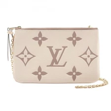 Louis Vuitton Pochette Double Zip Monogram 2Way Shoulder Bag Women Beige One