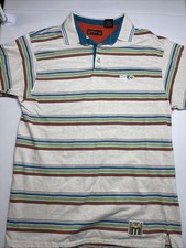 Men  s Mecca Since Day One Striped Polo, Y2K, 90  s, XL fits like Large , grunge