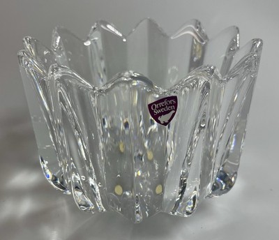 Signed Vintage Orrefors Swedish Heavy Crystal Bowl  Discontinued