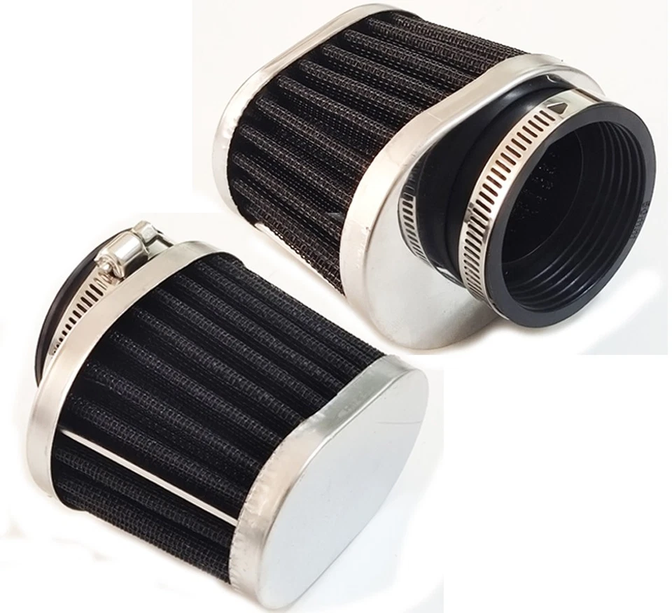 Kits de metal de filtro de aire de 2 pulgadas 51 mm de admisión de cono de alto flujo para motocicleta universales 2 piezas Foto 4 de 4