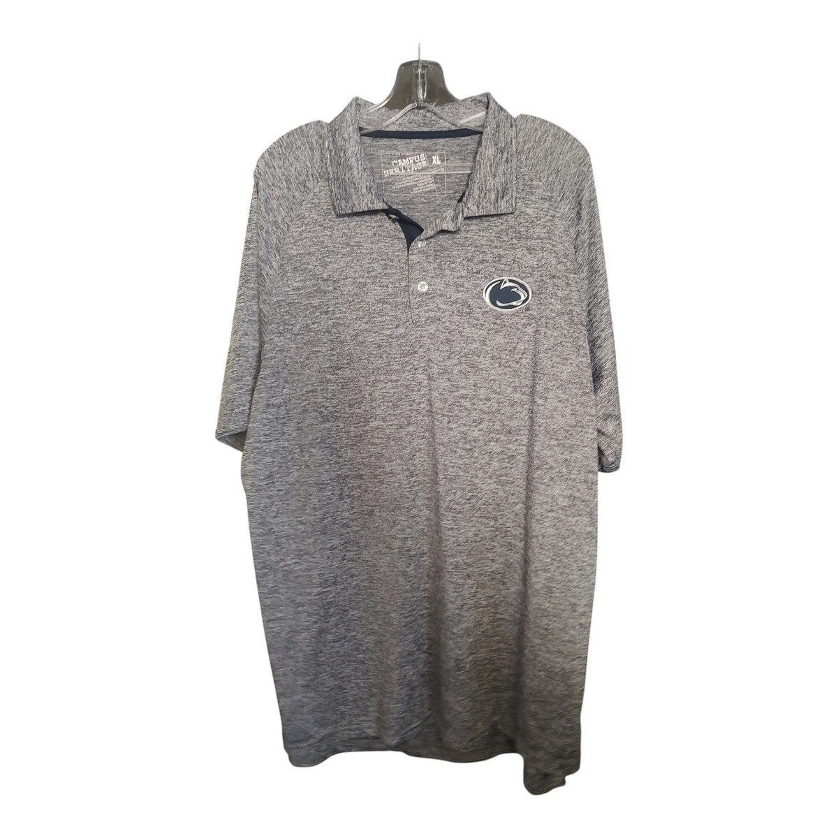 Campus Heritage Penn State Gray Athletic Team Apparel Golf Polo Shirt XL