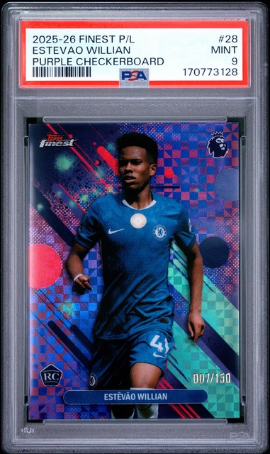 2025-2026 Topps Finest Premier League #28 Estevao Willian 7/150 PSA 9