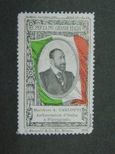 Erinnofilo for the greatest Italy Andrea Carlotti Ambassador to Petrograd