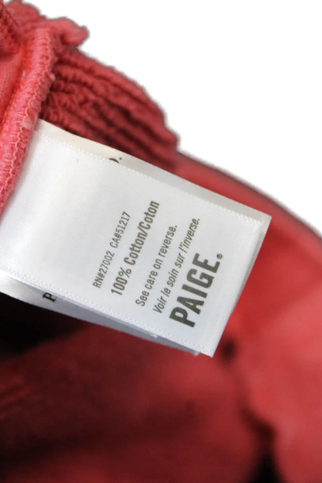 Pantalones Cortos Paige Black Label Para Mujer Amandine Volantes Sandía Desteñida Talla XS Foto 4 de 4