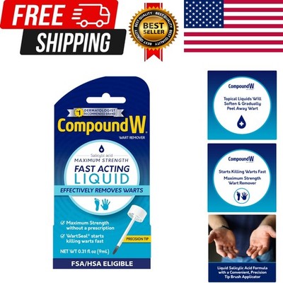 Compound W Maximum Strength Wart Remover, Fast-Acting Liquid with Salicylic Acid