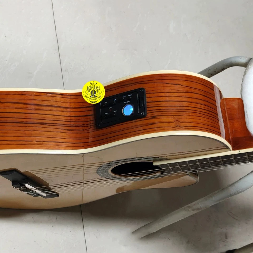 Acoustic Guitar Pickups 4-Band EQ Tuner Preamp Piezo Pickup for Travel Guitar - Image 2 of 4