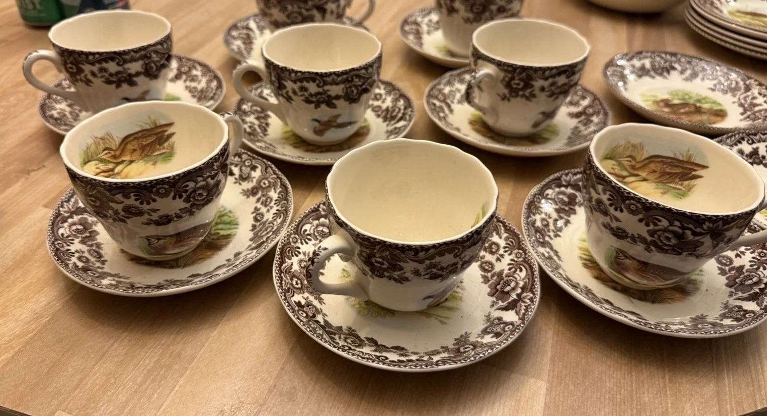 Spode Woodland Teacups and Saucers