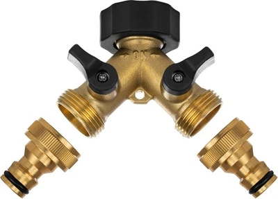 Poppstar 3/4 Zoll Y-Verteiler Wasser (inkl. 2 schraubbaren Schnellverbindern)