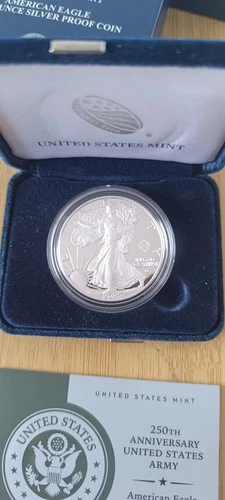 250th Anniversary United States Army American Eagle One Ounce Silver Proof Coin