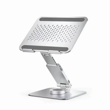 360  Swivel Laptop Stand, Portable Stand Holds 12-18" Laptop - Silver
