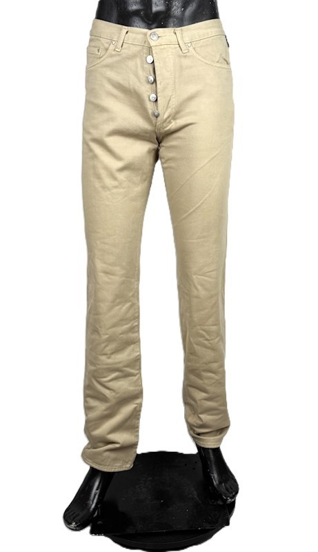Versace Jeans Couture Jeans Uomo 33 Beige Button Fly Regular Coton