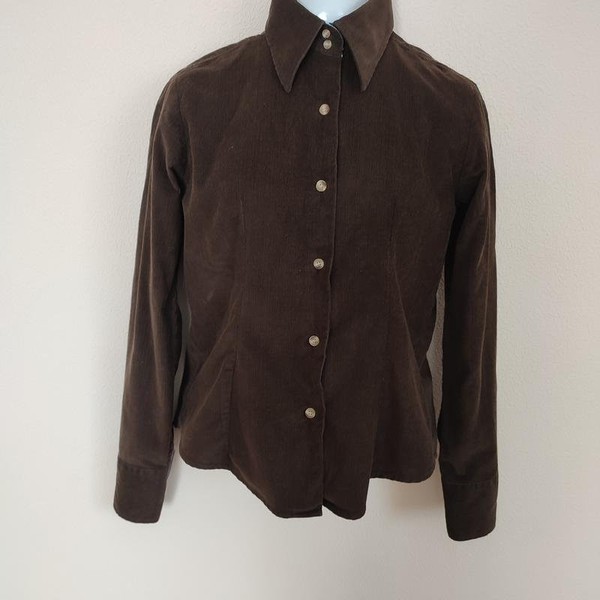 Women Barbour Shirt Brown Cotton 34 / XS / 42